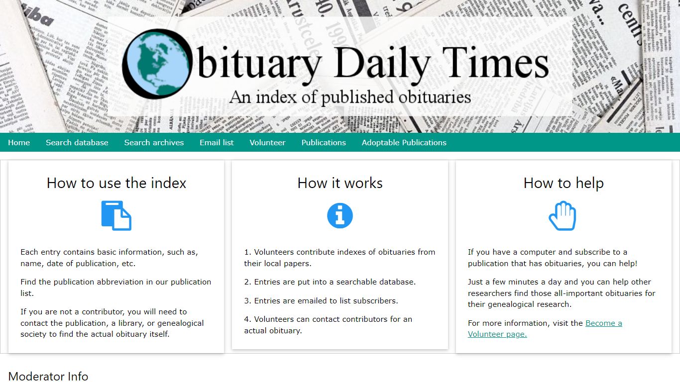 Obituary Daily Times - RootsWeb